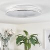 Morges Lámpara de Techo LED Cromo, Blanca, 1 luz