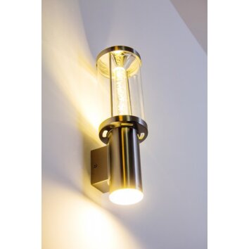 Popoyan Aplique para exterior LED Acero inoxidable, 2 luces