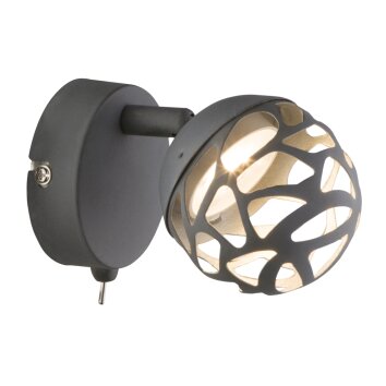 Globo Ohio Foco de pared LED Gris, 1 luz