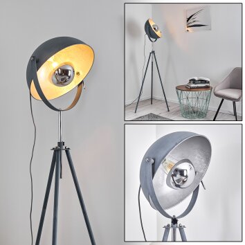 Bagdad Lámpara de Pie Azul, Cromo, Gris, 1 luz