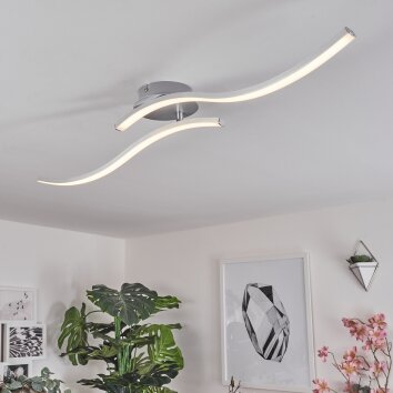 Mohlin Lámpara de Techo LED Níquel, Blanca, 2 luces