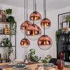 Gastor Lámparas suspendidas, Luminarias esféricas, Lámparas colgantes Transparente, Color cobre, 6 luces
