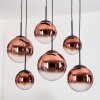 Gastor Lámparas suspendidas, Luminarias esféricas, Lámparas colgantes Transparente, Color cobre, 6 luces