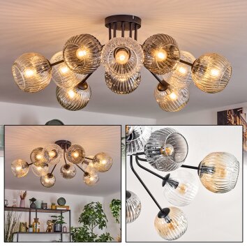 Ripoll Plafones, Luminarias esféricas Colores ámbar, Transparente, Ahumado, 10 luces Ripoll Plafones, Luminarias esféricas Colores ámbar, Transparente, Ahumado, 10 luces