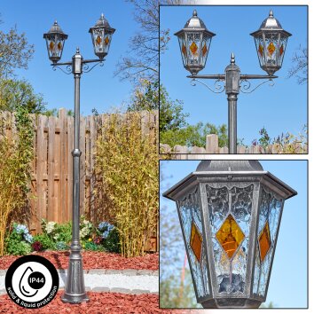 Lignac Candelabro, Iluminación de caminos Negro, Plata, 2 luces
