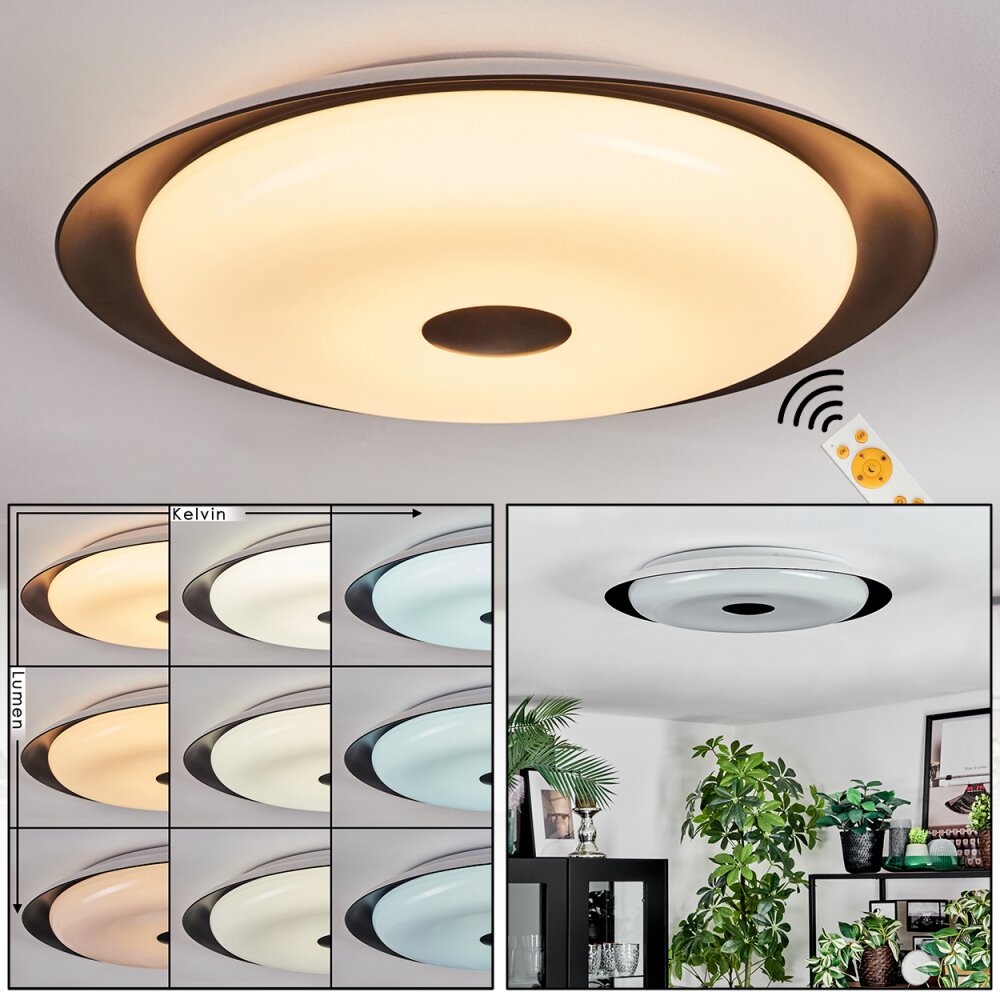 Goran Plafones, Panel LED Negro, Blanca, 1 luz, Mando a distancia main product photo