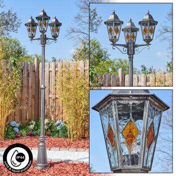 Lignac Candelabro, Iluminación de caminos Negro, Plata, 3 luces