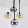 Ripoll Lámparas suspendidas, Luminarias esféricas, Lámpara colgante de clúster Colores ámbar, Transparente, Ahumado, 4 luces