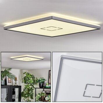 Simonstorp Plafones, Panel LED Plata, Blanca, 1 luz