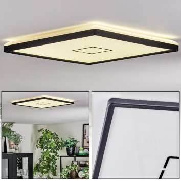 Simonstorp Plafones, Panel LED Negro, Blanca, 1 luz