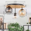 Koyoto Plafones, Luminarias esféricas 40 cm Crudo, Negro, 3 luces