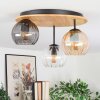 Koyoto Plafones, Luminarias esféricas 40 cm Crudo, Negro, 3 luces
