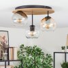 Koyoto Plafones, Luminarias esféricas 40 cm Crudo, Negro, 3 luces