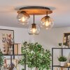 Koyoto Plafones, Luminarias esféricas 40 cm Crudo, Negro, 3 luces