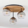 Koyoto Plafones, Luminarias esféricas 40 cm Crudo, Negro, 3 luces