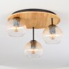 Koyoto Plafones, Luminarias esféricas 40 cm Crudo, Negro, 3 luces