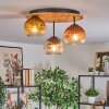 Ripoll Plafones, Luminarias esféricas Crudo, Negro, 3 luces