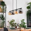 Koyoto Lámparas suspendidas, Luminarias esféricas, Lámparas colgantes Colores ámbar, Cromo, Ahumado, 4 luces