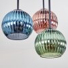 Koyoto Plafones, Luminarias esféricas Azul, Verde, Color cobre, 5 luces