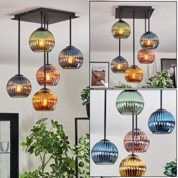 Koyoto Plafones, Luminarias esféricas Azul, dorado, Verde, Color cobre, 5 luces Koyoto Plafones, Luminarias esféricas Azul, dorado, Verde, Color cobre, 5 luces