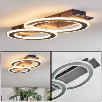 Lidor Plafones LED Negro, Plata, 1 luz