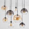 Koyoto Lámparas suspendidas, Luminarias esféricas, Lámparas colgantes Antracita, Plata, Blanca, 8 luces