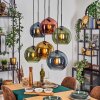 Koyoto Lámparas suspendidas, Luminarias esféricas, Lámparas colgantes Azul, dorado, Verde, Color cobre, 6 luces