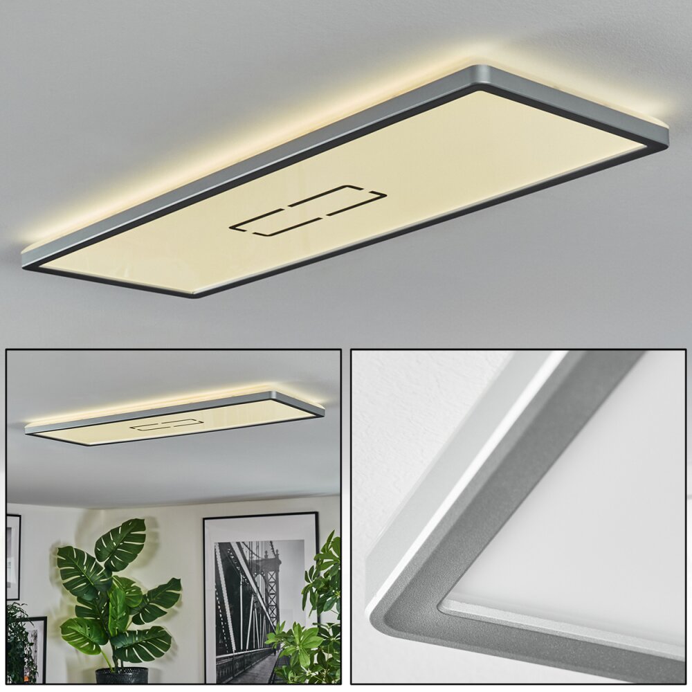 Simonstorp Plafones, Panel LED Plata, Blanca, 1 luz main product photo