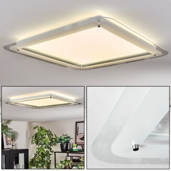 Ipres Plafones, Panel LED Plata, Blanca, 1 luz