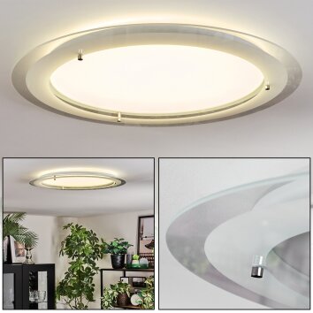 Ipres Plafones, Panel LED Plata, Blanca, 1 luz