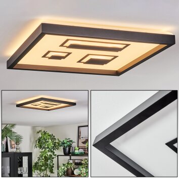 Ilyan Plafones, Panel LED Negro, 1 luz