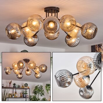 Ripoll Plafones, Luminarias esféricas Colores ámbar, Ahumado, 10 luces