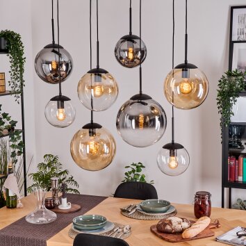 Gastor Lámparas suspendidas, Luminarias esféricas, Lámparas colgantes Colores ámbar, Transparente, Ahumado, 8 luces