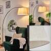 Bassagoda Lámpara de pie, Lámparas de pie tipo arco Cromo, Negro, 1 luz, Pantalla de tela