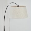 Bassagoda Lámpara de pie, Lámparas de pie tipo arco Cromo, Negro, 1 luz, Pantalla de tela