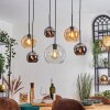 Koyoto Lámparas suspendidas, Luminarias esféricas, Lámparas colgantes Colores ámbar, Cromo, Transparente, Ahumado, 6 luces
