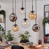 Gastor Lámparas suspendidas, Luminarias esféricas, Lámparas colgantes Colores ámbar, Cromo, Transparente, Ahumado, 6 luces