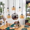 Koyoto Lámparas suspendidas, Luminarias esféricas, Lámparas colgantes Colores ámbar, Cromo, Transparente, Ahumado, 6 luces