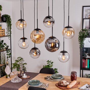 Gastor Lámparas suspendidas, Luminarias esféricas, Lámparas colgantes Colores ámbar, Transparente, Ahumado, 8 luces
