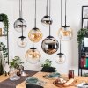 Gastor Lámparas suspendidas, Luminarias esféricas, Lámparas colgantes Colores ámbar, Cromo, Transparente, Ahumado, 8 luces