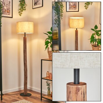 Bassagoda Lámpara de pie Crudo, Negro, 1 luz