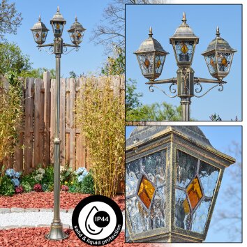 Naofe Candelabro, Iluminación de caminos Marrón, dorado, 3 luces