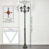 Naofe Candelabro, Iluminación de caminos Verde, Negro, 3 luces