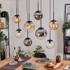 Gastor Lámparas suspendidas, Luminarias esféricas, Lámparas colgantes Colores ámbar, Cromo, Transparente, Ahumado, 8 luces