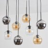 Koyoto Lámparas suspendidas, Luminarias esféricas, Lámparas colgantes Colores ámbar, Cromo, Transparente, Ahumado, 8 luces