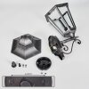 Lignac Aplique de exterior, Apliques Negro, Plata, 1 luz