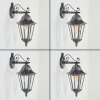 Lignac Aplique de exterior, Apliques Negro, Plata, 1 luz