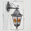 Lignac Aplique de exterior, Apliques Negro, Plata, 1 luz