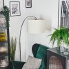 Bassagoda Lámpara de pie, Lámparas de pie tipo arco Cromo, Negro, 1 luz, Pantalla de tela