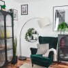 Bassagoda Lámpara de pie, Lámparas de pie tipo arco Cromo, Negro, 1 luz, Pantalla de tela